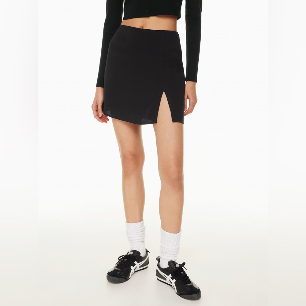 Aritzia Black Mini Skirt with Front Slit